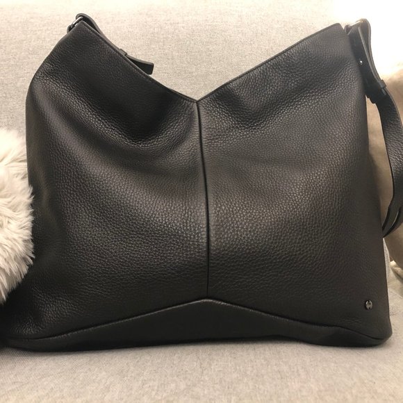 Halston Heritage Leather Tote Bag Black